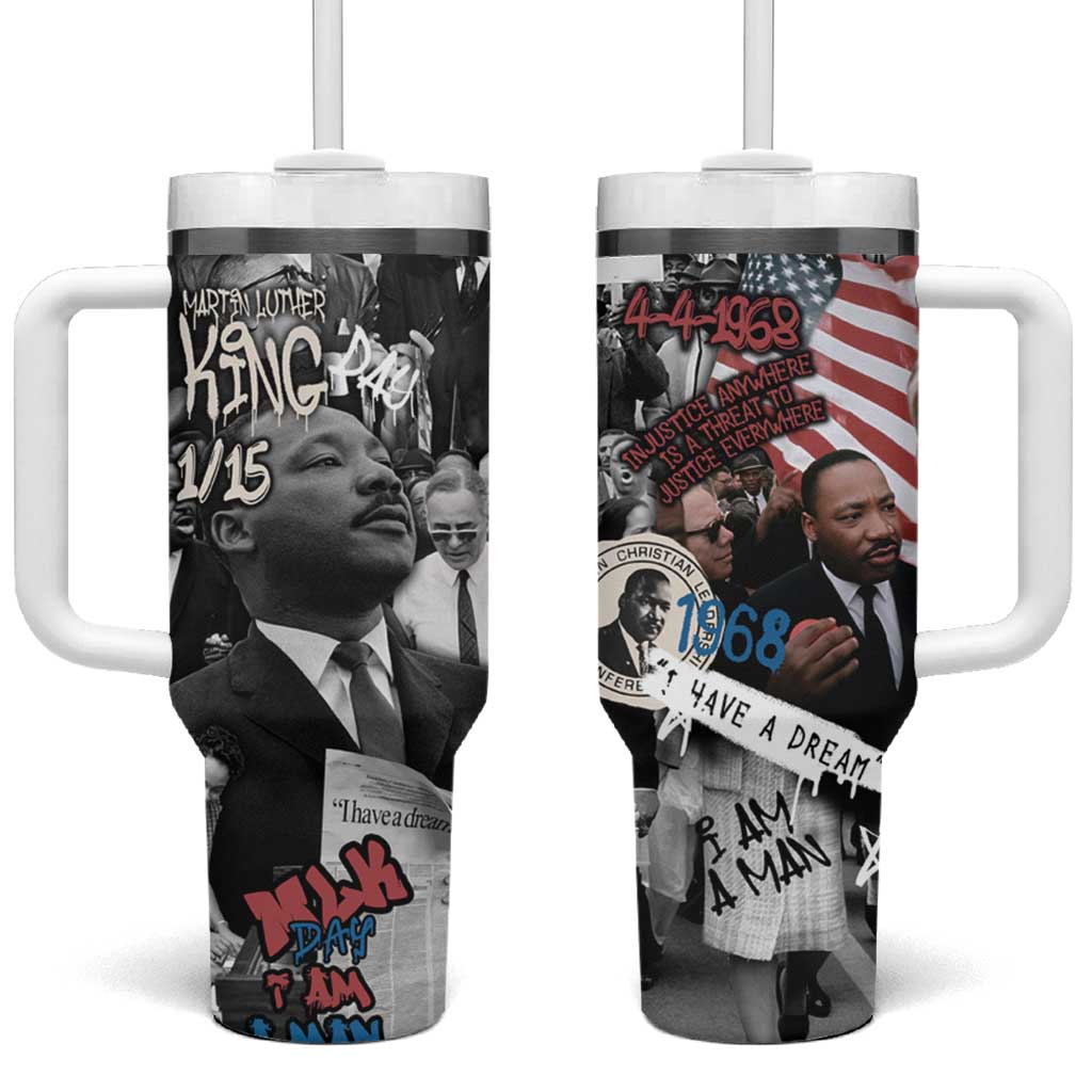 Martin Luther King Day Afro Tumbler With Handle Civil Rights Leader - Classic American Street Graffiti TS04