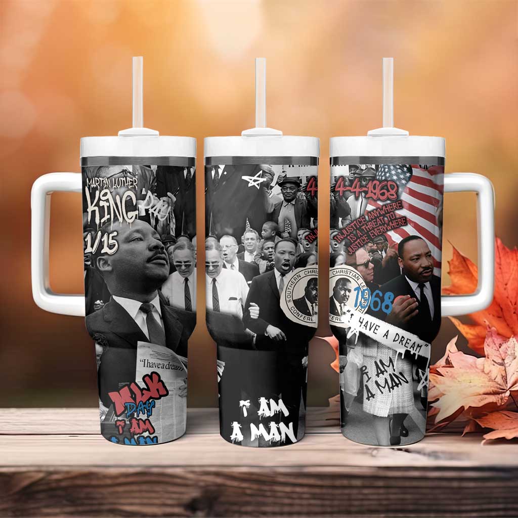 Martin Luther King Day Afro Tumbler With Handle Civil Rights Leader - Classic American Street Graffiti TS04