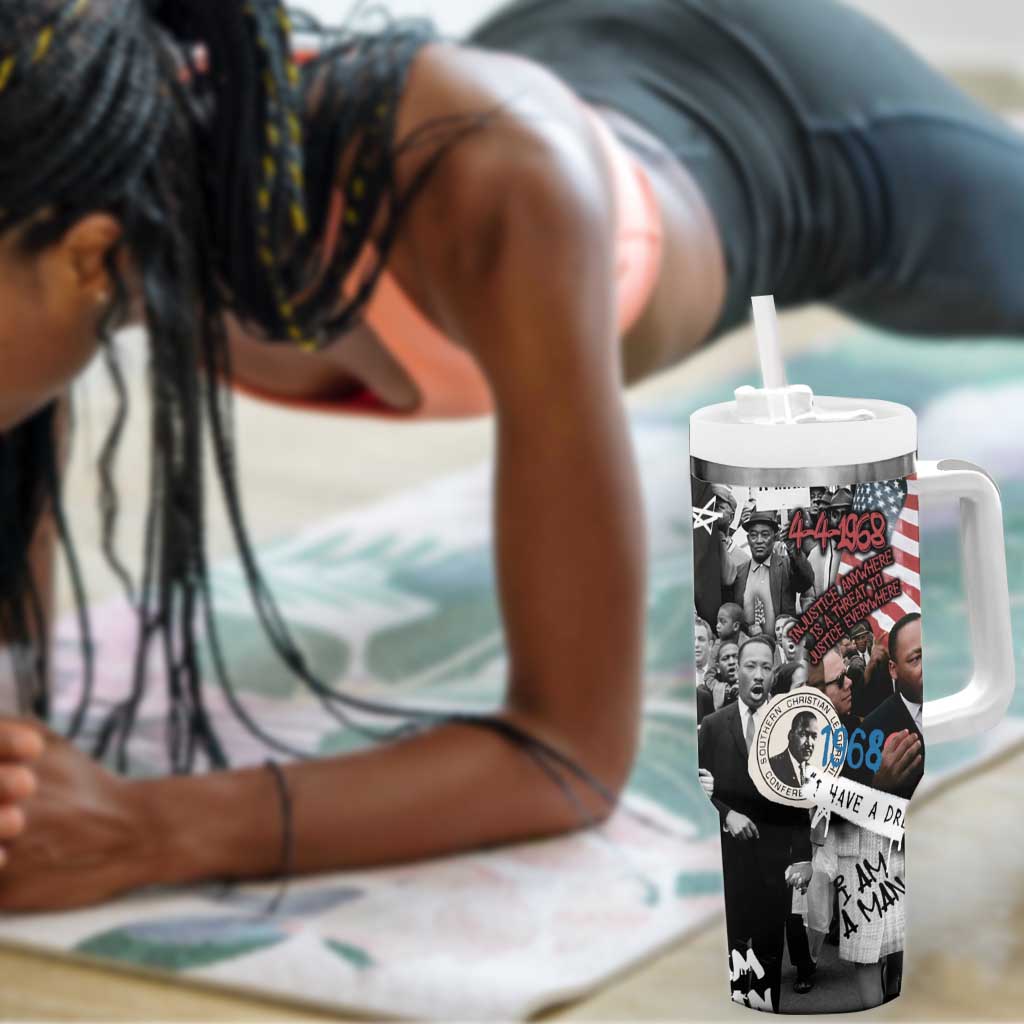 Martin Luther King Day Afro Tumbler With Handle Civil Rights Leader - Classic American Street Graffiti TS04