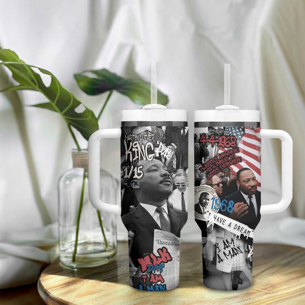 Martin Luther King Day Afro Tumbler With Handle Civil Rights Leader - Classic American Street Graffiti TS04