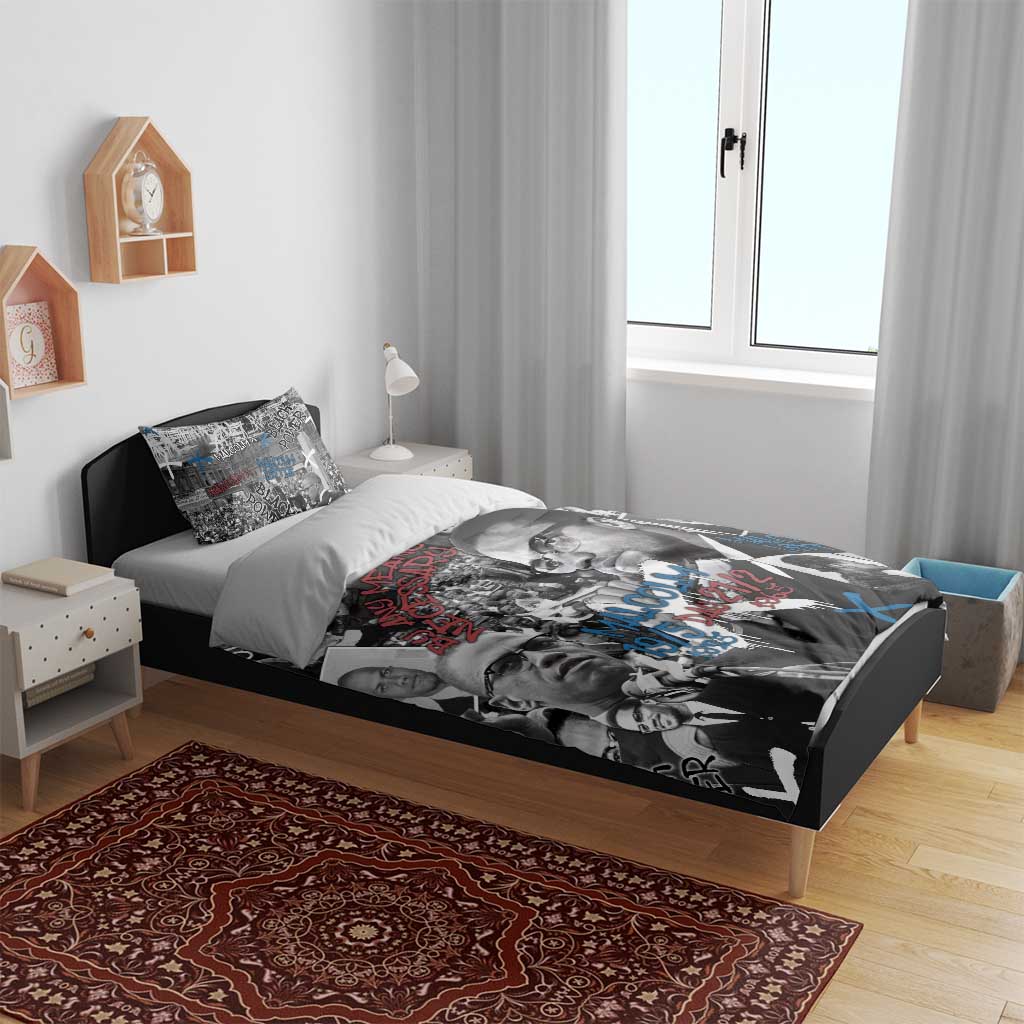 Afro Malcolm X Bedding Set Quotes Dates and Black History Activist Theme TS04