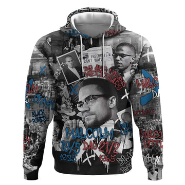 Malcolm X Hoodie Quotes Dates and Black History Activist Theme TS04