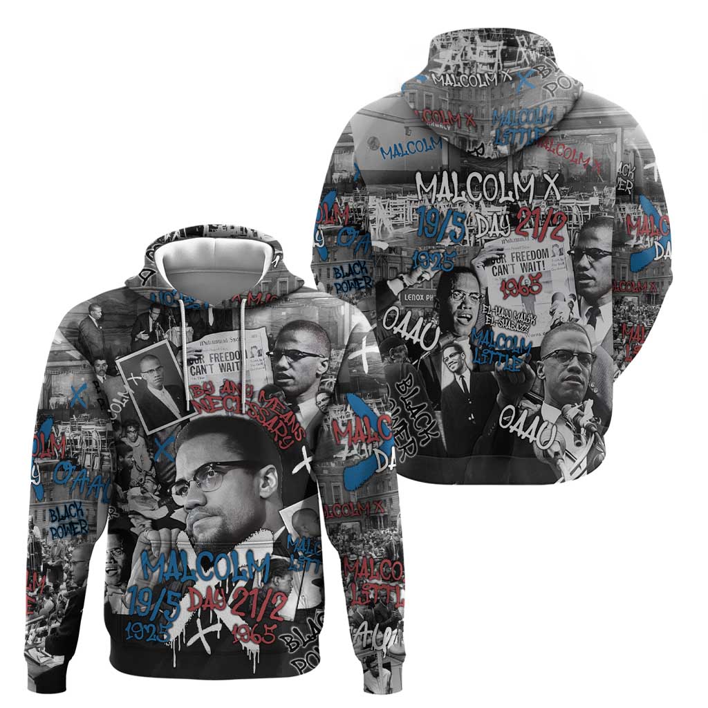 Malcolm X Hoodie Quotes Dates and Black History Activist Theme TS04