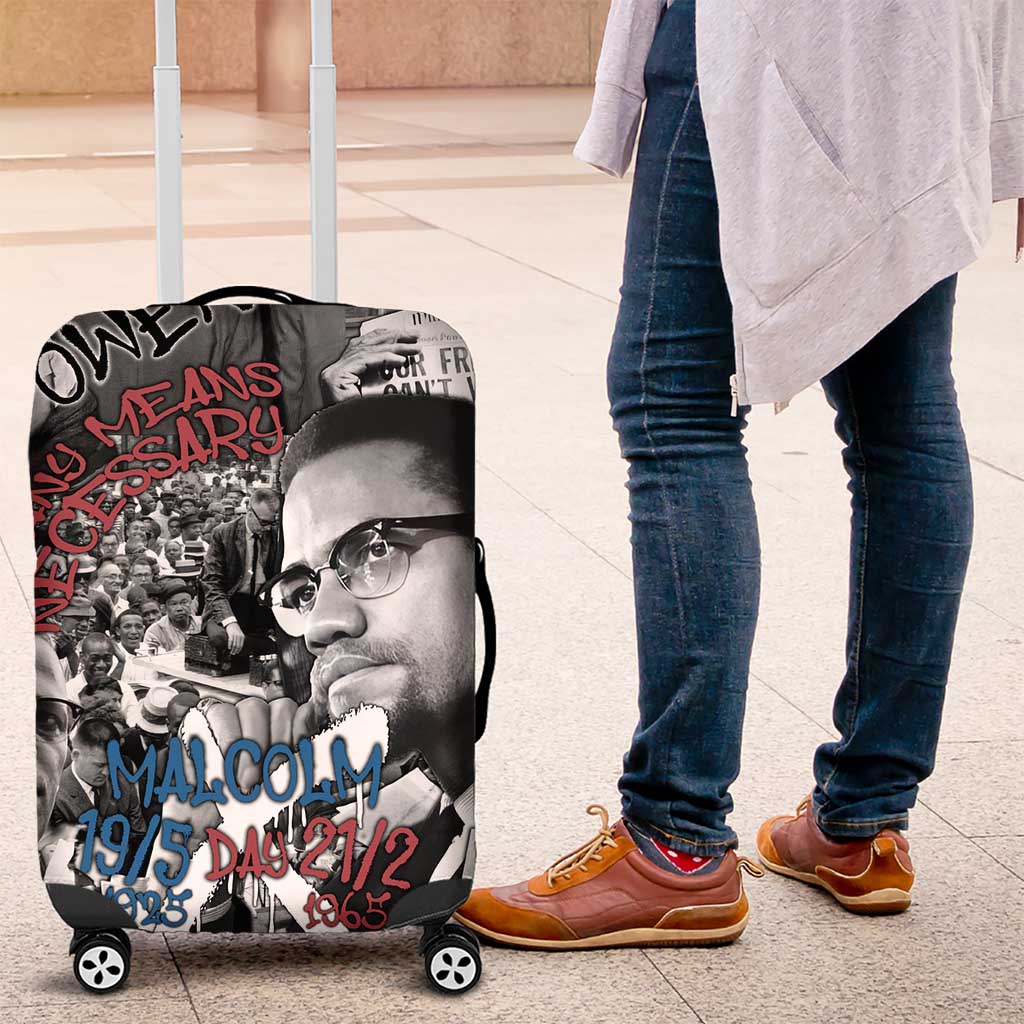 Malcolm X Luggage Cover Quotes Dates and Black History Activist Theme TS04