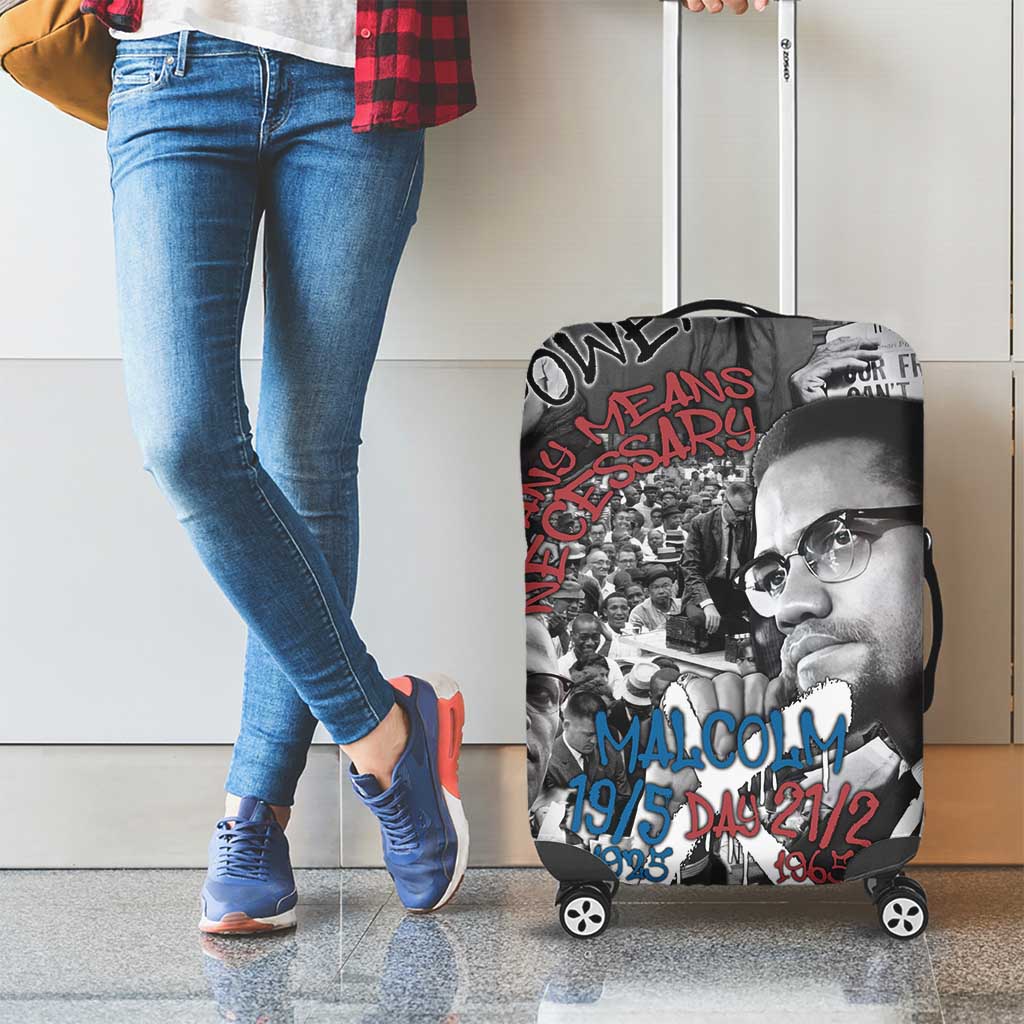 Malcolm X Luggage Cover Quotes Dates and Black History Activist Theme TS04