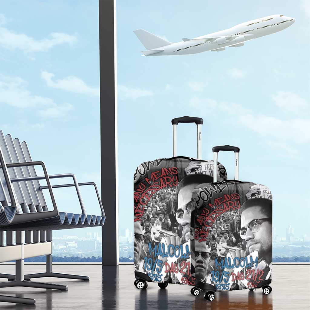 Malcolm X Luggage Cover Quotes Dates and Black History Activist Theme TS04