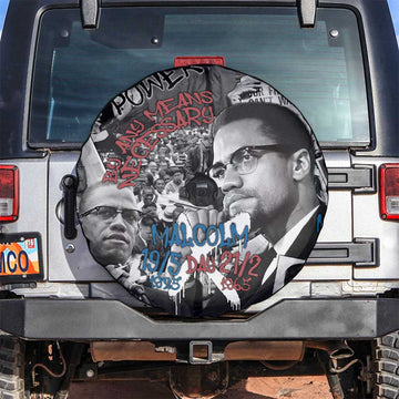 Malcolm X Spare Tire Cover Quotes Dates and Black History Activist Theme TS04