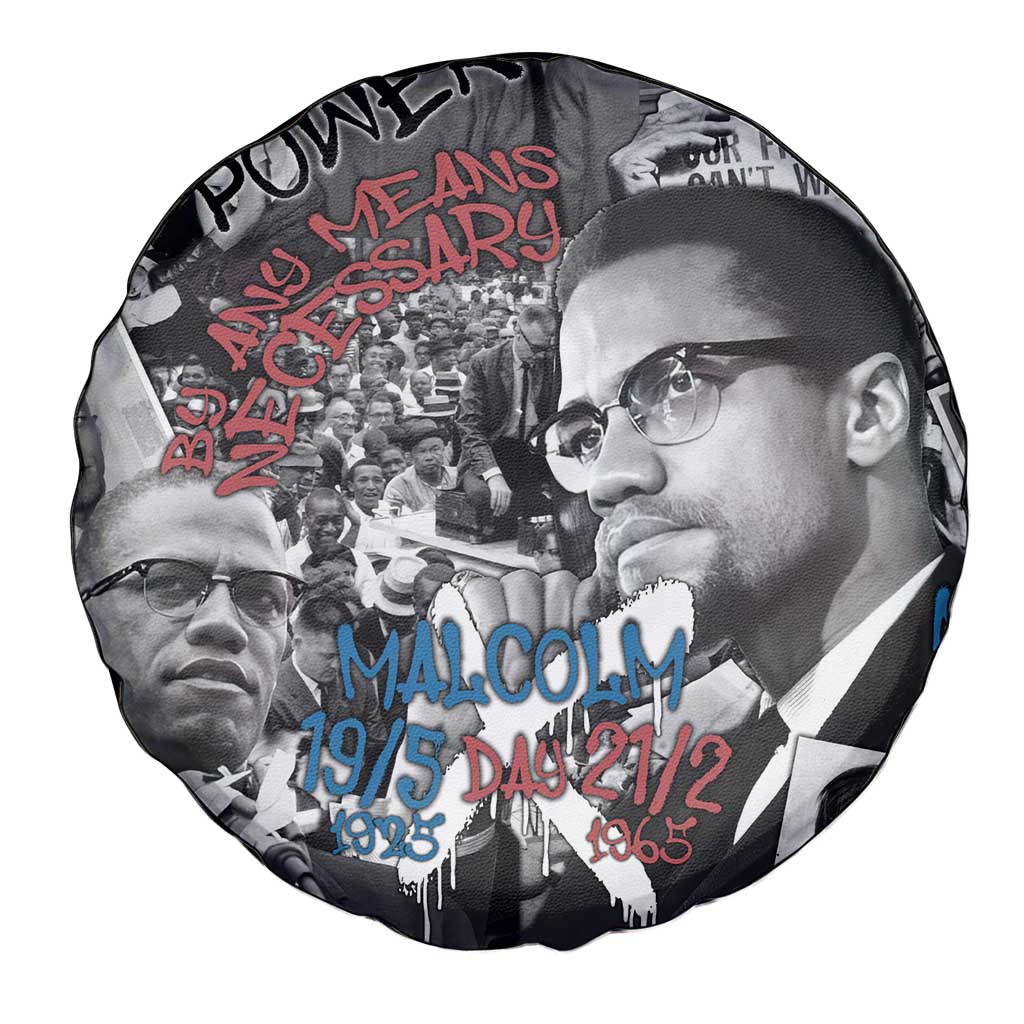 Malcolm X Spare Tire Cover Quotes Dates and Black History Activist Theme TS04