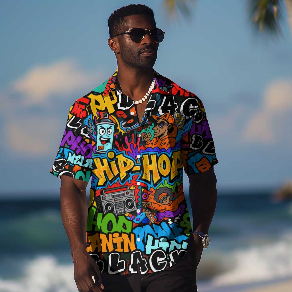Hip Hop Graffiti African Hawaiian Shirt Black Melanin Text and Urban Street Art TS04
