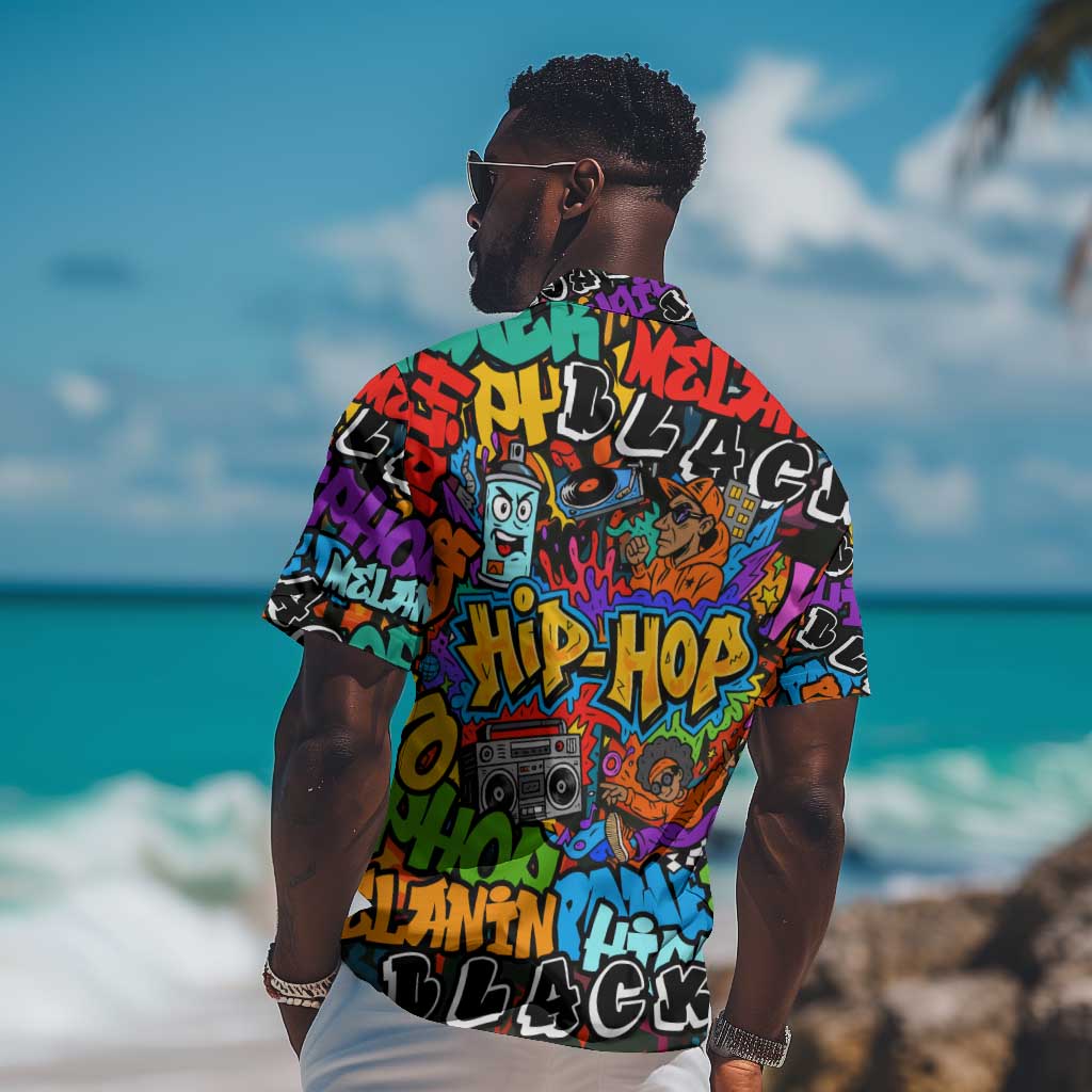 Hip Hop Graffiti African Hawaiian Shirt Black Melanin Text and Urban Street Art TS04