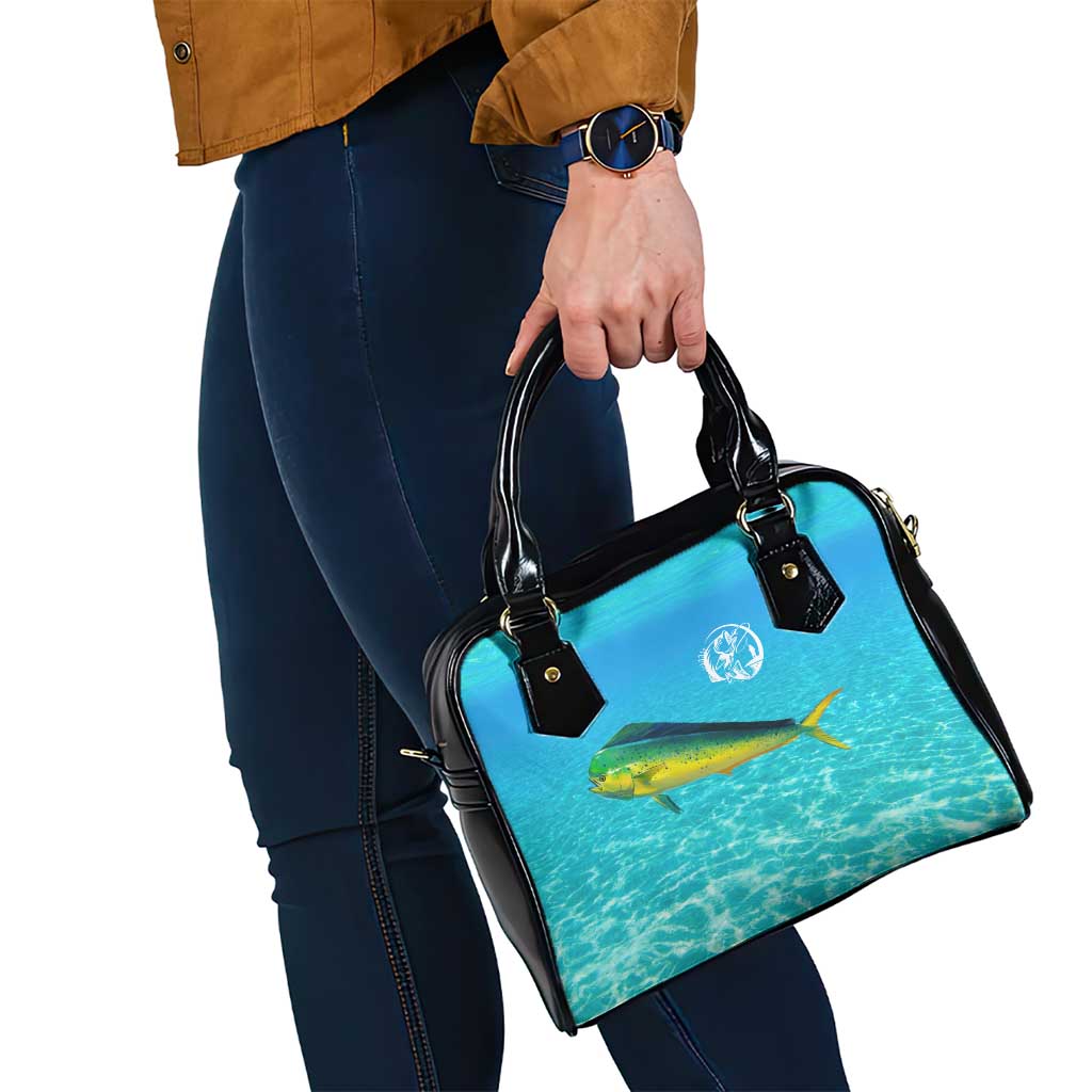 Mahi Mahi  Fishing Customize Name Shoulder Handbag Underwater Blue Background in Tropical Ocean Scene TS04