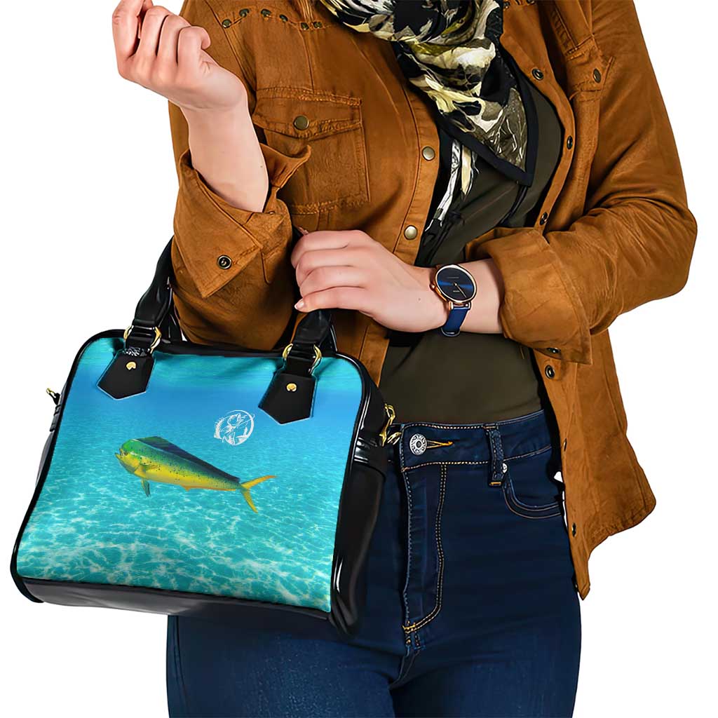 Mahi Mahi  Fishing Customize Name Shoulder Handbag Underwater Blue Background in Tropical Ocean Scene TS04