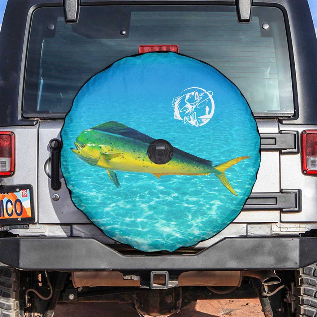 Mahi Mahi  Fishing Customize Name Spare Tire Cover Underwater Blue Background in Tropical Ocean Scene TS04