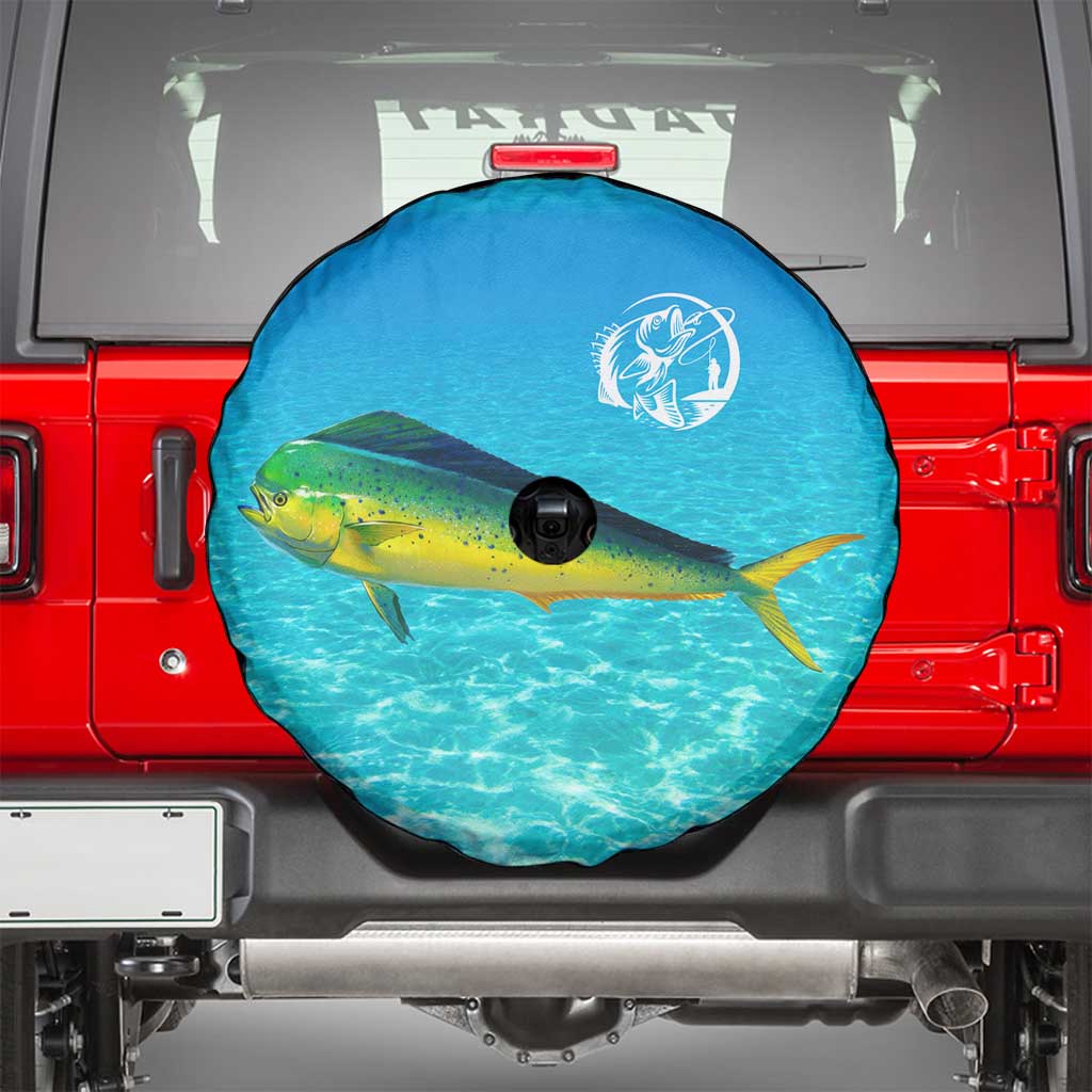 Mahi Mahi  Fishing Customize Name Spare Tire Cover Underwater Blue Background in Tropical Ocean Scene TS04