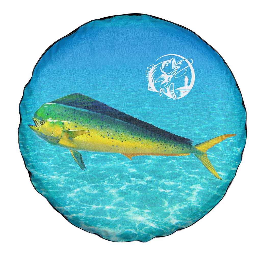 Mahi Mahi  Fishing Customize Name Spare Tire Cover Underwater Blue Background in Tropical Ocean Scene TS04
