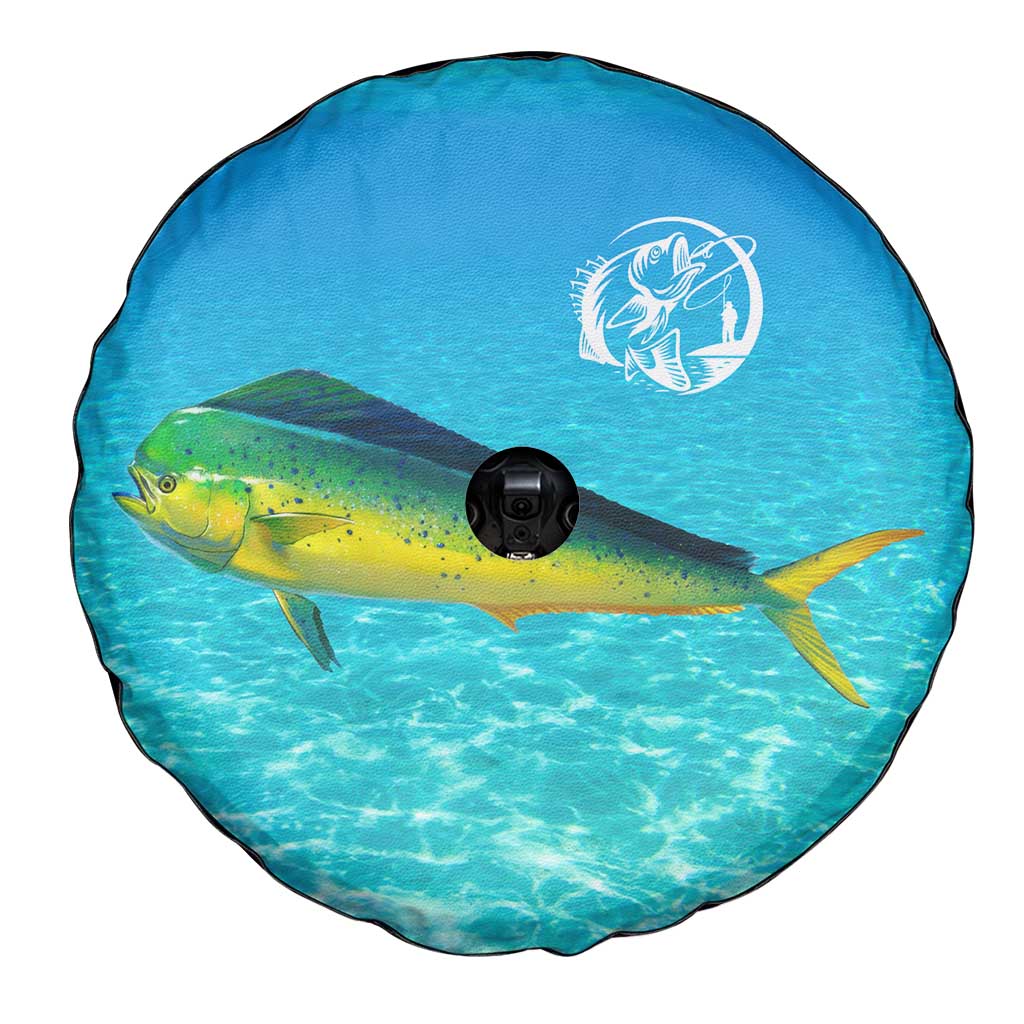 Mahi Mahi  Fishing Customize Name Spare Tire Cover Underwater Blue Background in Tropical Ocean Scene TS04