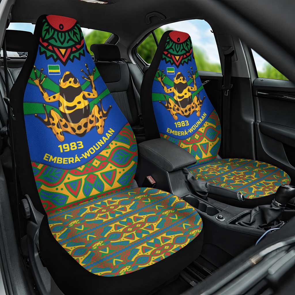 Indigenous Regions of Panama Embera-Wounaan Car Seat Cover Frog Graphic and Indigenous Pattern Guardians of the Forest TS04