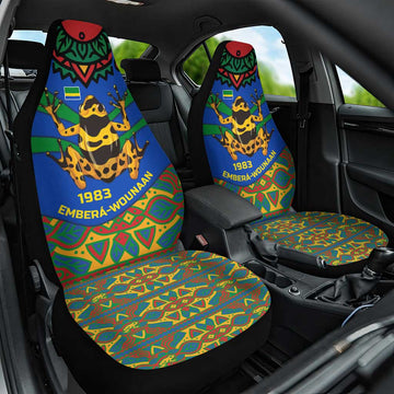 Indigenous Regions of Panama Embera-Wounaan Car Seat Cover Frog Graphic and Indigenous Pattern Guardians of the Forest TS04