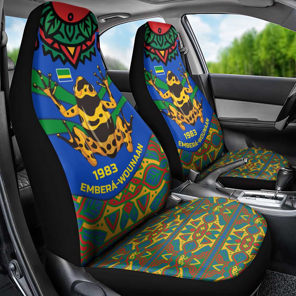 Indigenous Regions of Panama Embera-Wounaan Car Seat Cover Frog Graphic and Indigenous Pattern Guardians of the Forest TS04