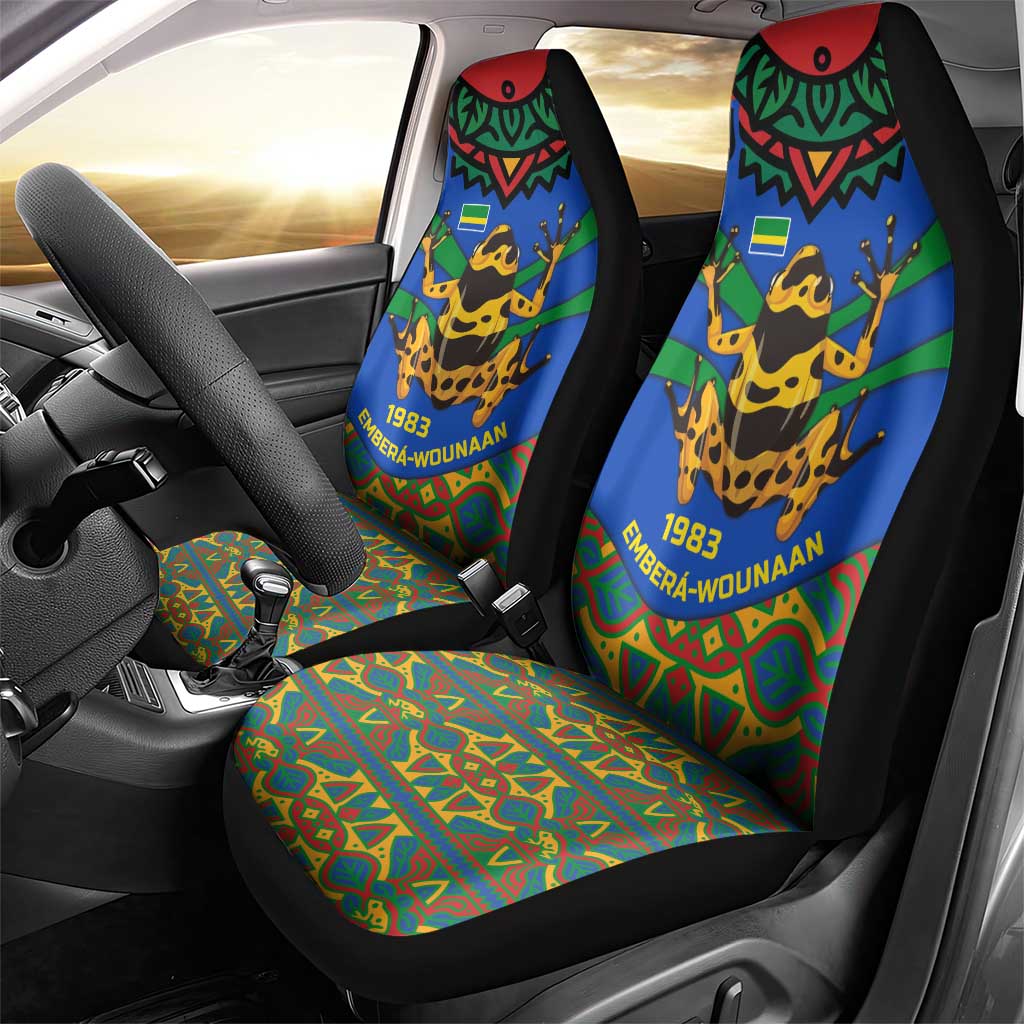 Indigenous Regions of Panama Embera-Wounaan Car Seat Cover Frog Graphic and Indigenous Pattern Guardians of the Forest TS04