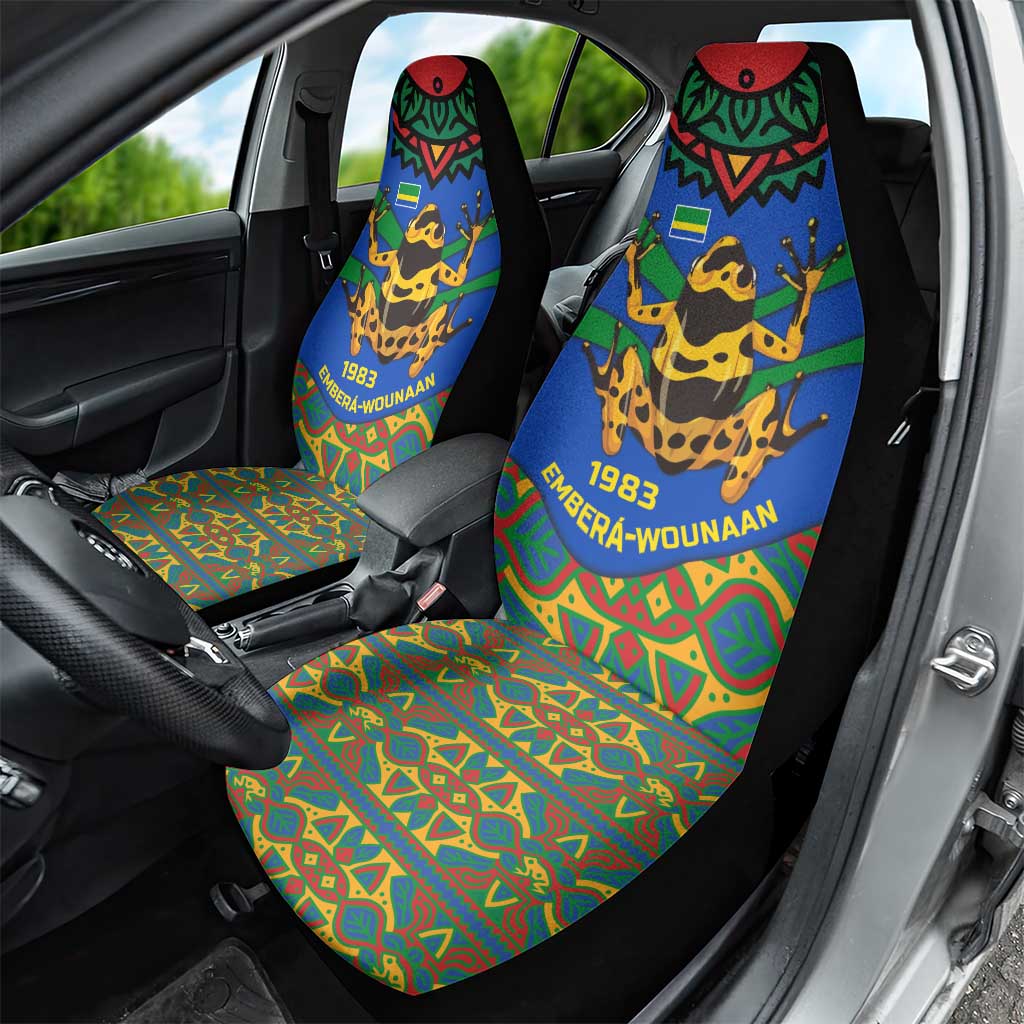 Indigenous Regions of Panama Embera-Wounaan Car Seat Cover Frog Graphic and Indigenous Pattern Guardians of the Forest TS04
