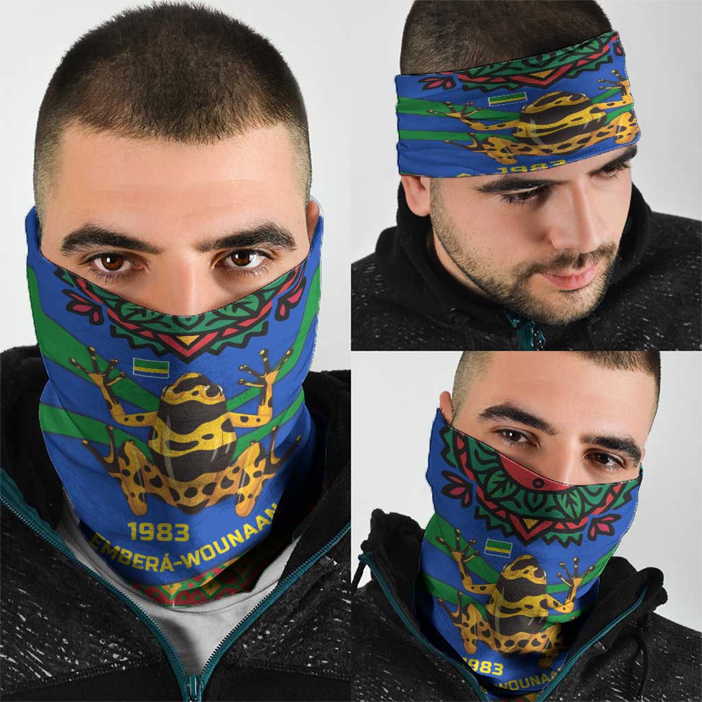 Indigenous Regions of Panama Embera-Wounaan Neck Gaiter Frog Graphic and Indigenous Pattern Guardians of the Forest TS04