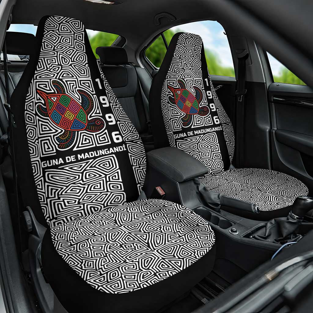 Indigenous Regions of Panama Guna de Madungandí Car Seat Cover with Colorful Turtle and Black White Geometric Pattern TS04
