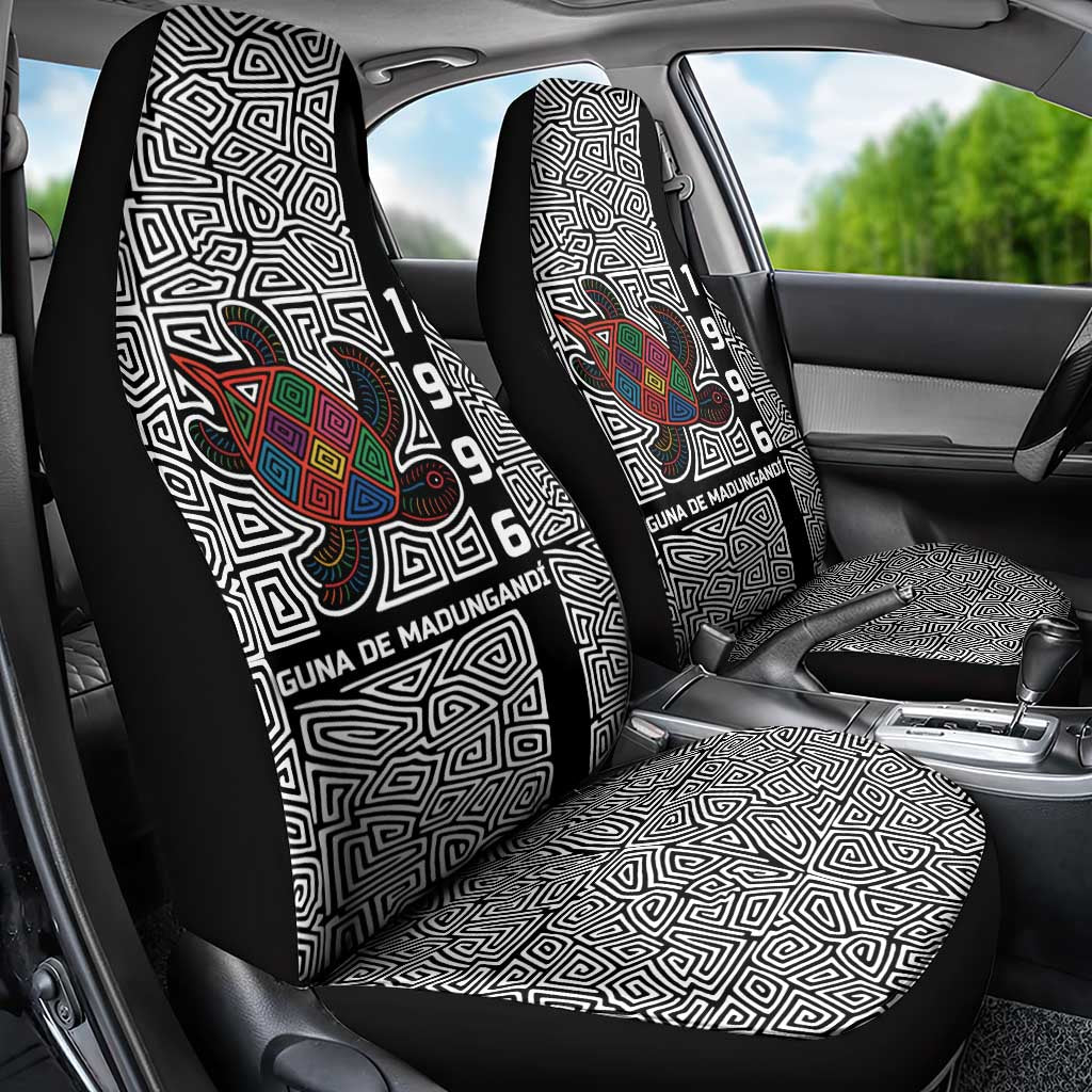 Indigenous Regions of Panama Guna de Madungandí Car Seat Cover with Colorful Turtle and Black White Geometric Pattern TS04