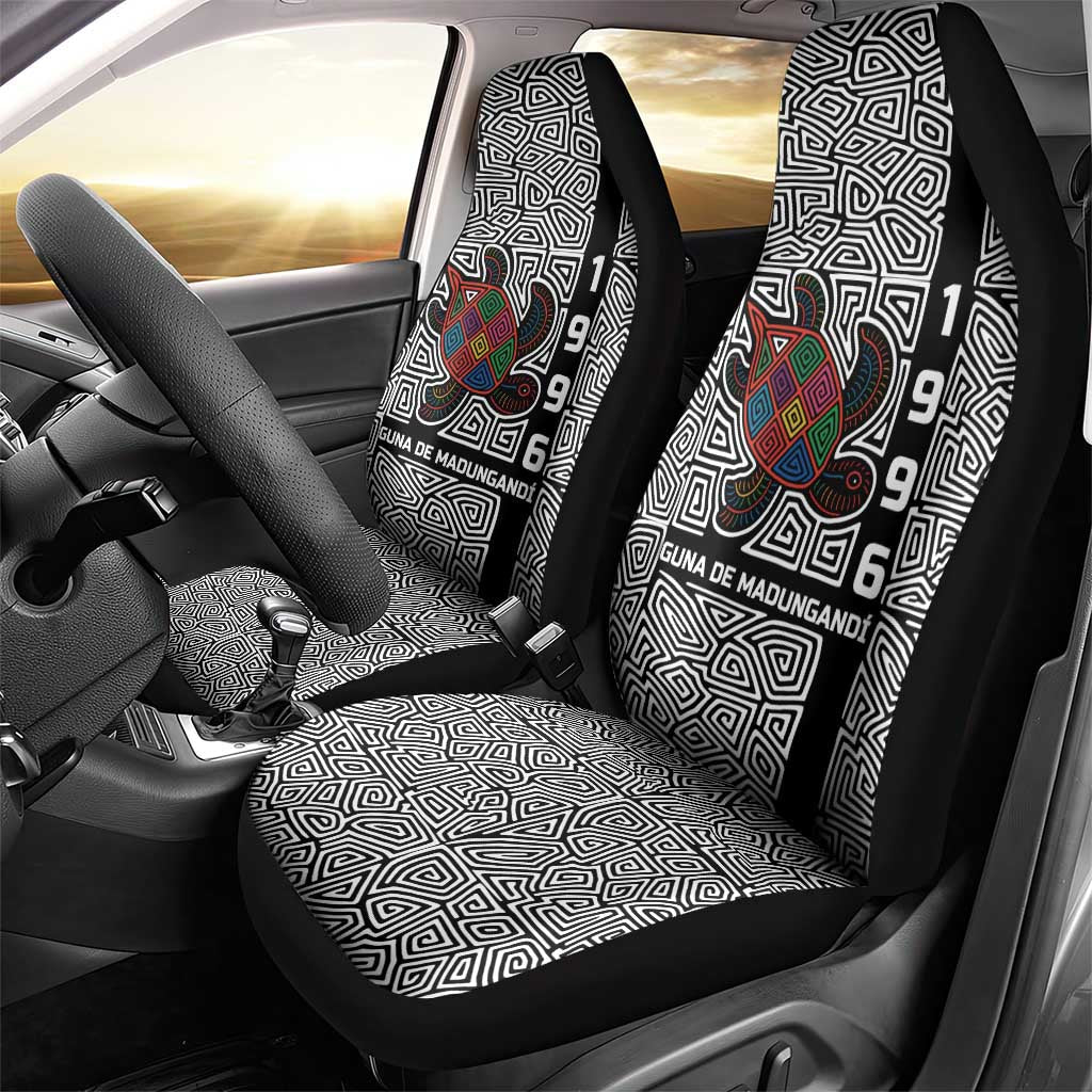 Indigenous Regions of Panama Guna de Madungandí Car Seat Cover with Colorful Turtle and Black White Geometric Pattern TS04