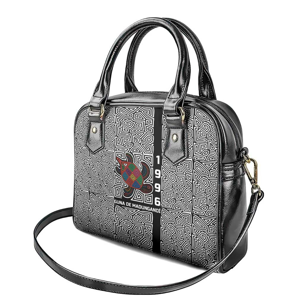Indigenous Regions of Panama Guna de Madungandí Shoulder Handbag with Colorful Turtle and Black White Geometric Pattern TS04