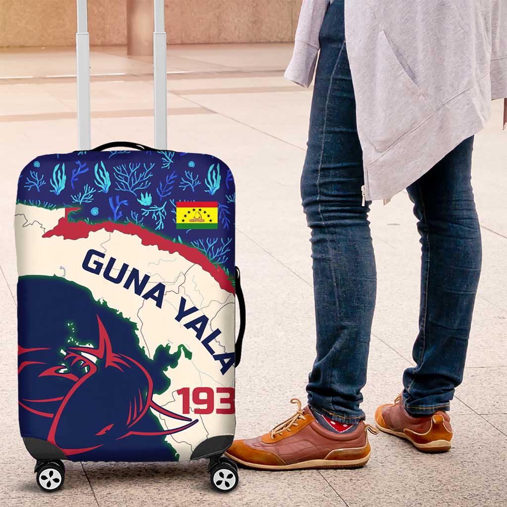 Indigenous Regions of Panama Guna Yala Luggage Cover with Regional Map Lobster Graphic and Coral Pattern 1938 TS04