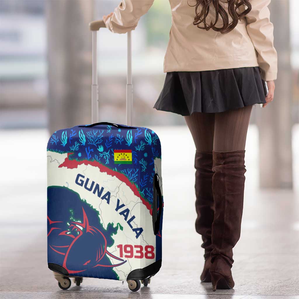 Indigenous Regions of Panama Guna Yala Luggage Cover with Regional Map Lobster Graphic and Coral Pattern 1938 TS04