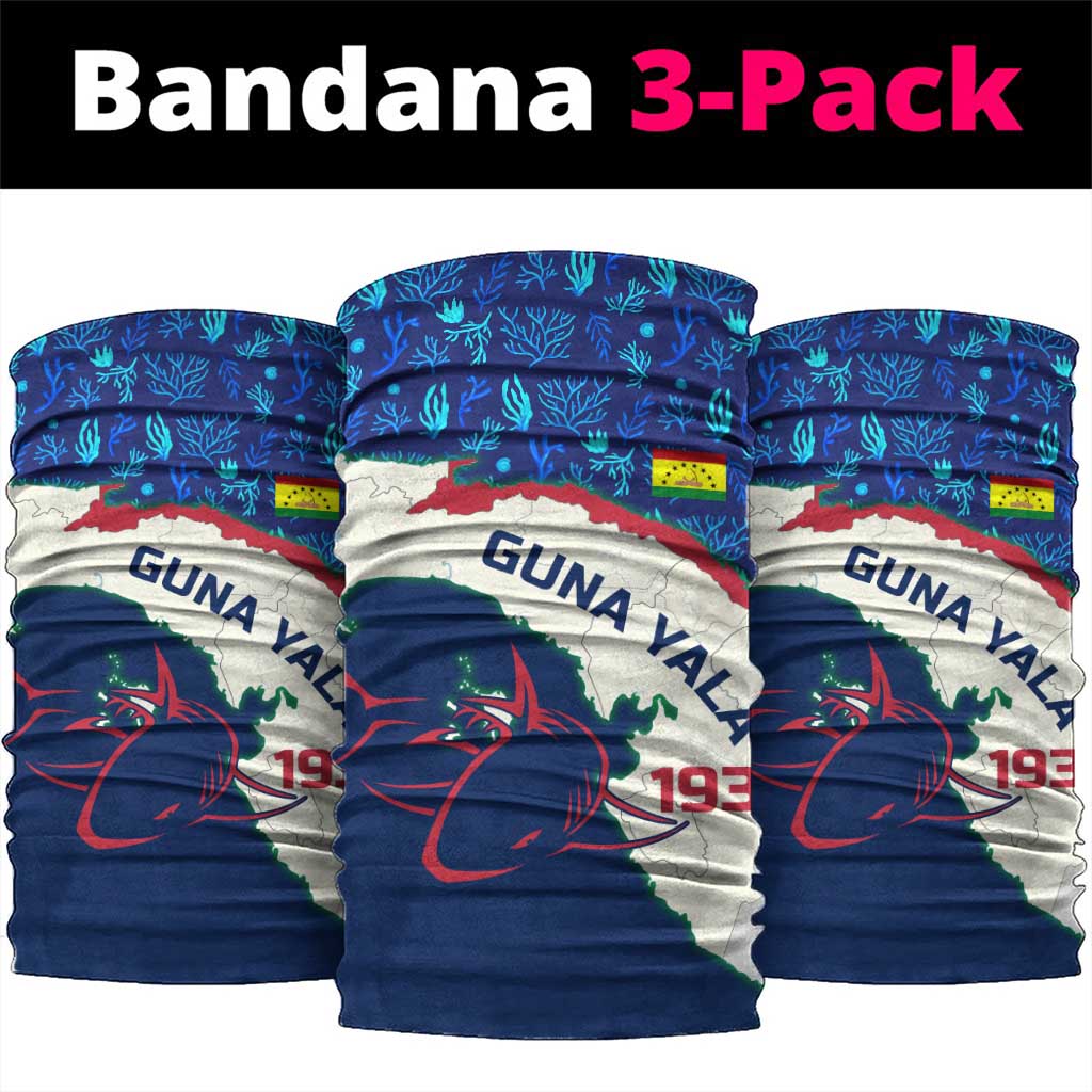 Indigenous Regions of Panama Guna Yala Neck Gaiter with Regional Map Lobster Graphic and Coral Pattern 1938 TS04