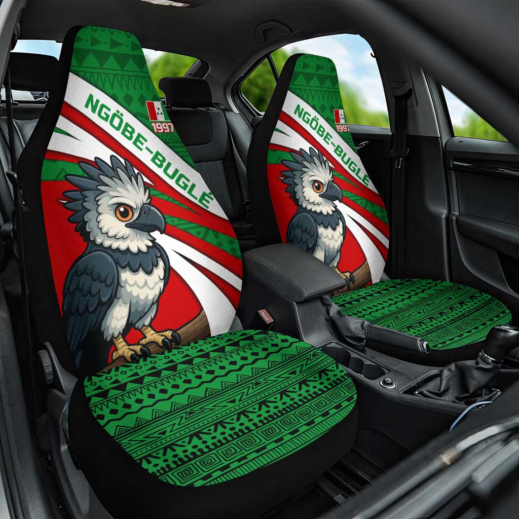 Indigenous Regions of Panama Ngabe-Bugle Car Seat Cover with Harpy Eagle Graphic and Green Red Tribal Pattern 1997 TS04