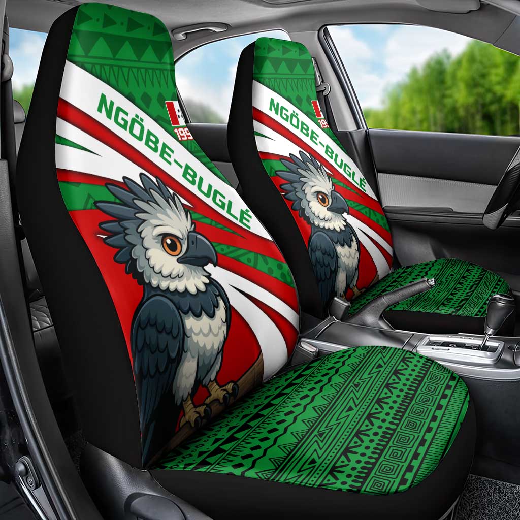 Indigenous Regions of Panama Ngabe-Bugle Car Seat Cover with Harpy Eagle Graphic and Green Red Tribal Pattern 1997 TS04