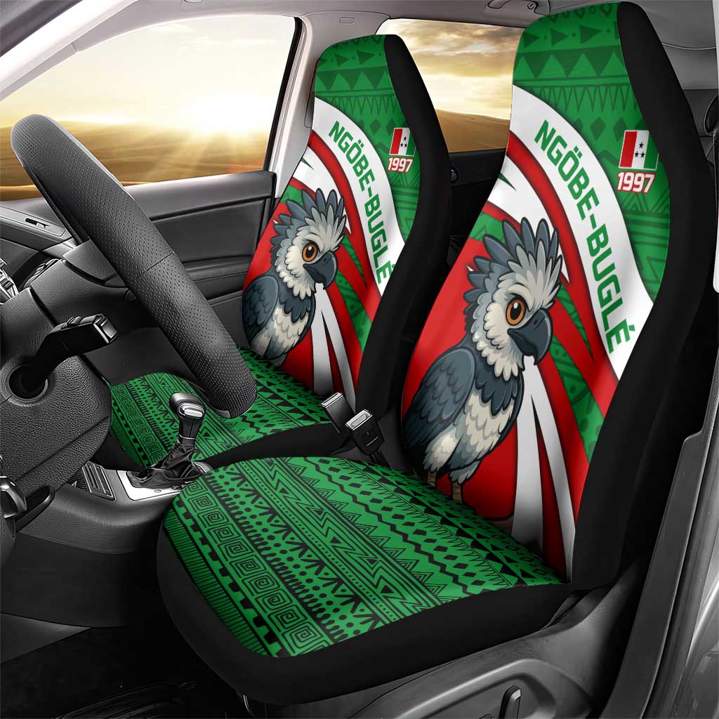 Indigenous Regions of Panama Ngabe-Bugle Car Seat Cover with Harpy Eagle Graphic and Green Red Tribal Pattern 1997 TS04