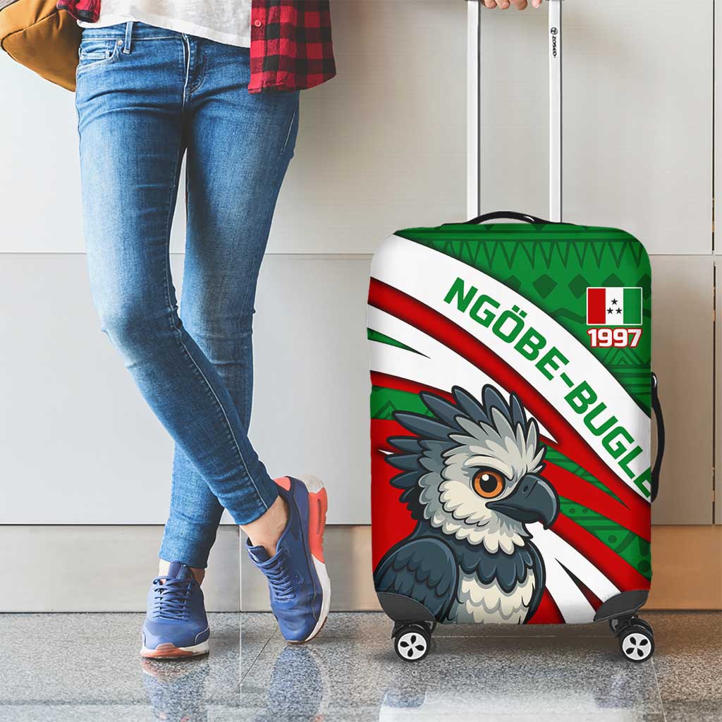 Indigenous Regions of Panama Ngabe-Bugle Luggage Cover with Harpy Eagle Graphic and Green Red Tribal Pattern 1997 TS04
