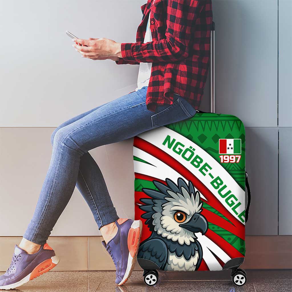 Indigenous Regions of Panama Ngabe-Bugle Luggage Cover with Harpy Eagle Graphic and Green Red Tribal Pattern 1997 TS04