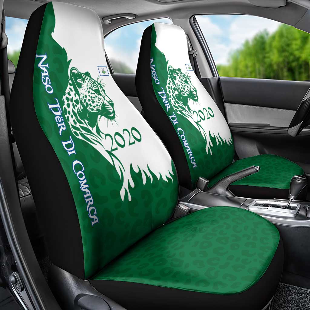 Indigenous Regions of Panama Naso Tjer Di Comarca Car Seat Cover with Jaguar Graphic and Green White Territory and Life 2020 TS04