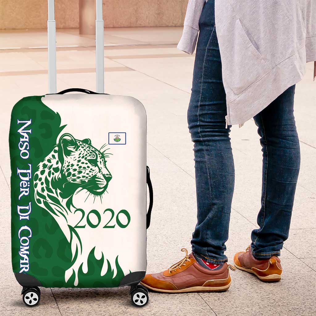 Indigenous Regions of Panama Naso Tjer Di Comarca Luggage Cover with Jaguar Graphic and Green White Territory and Life 2020 TS04