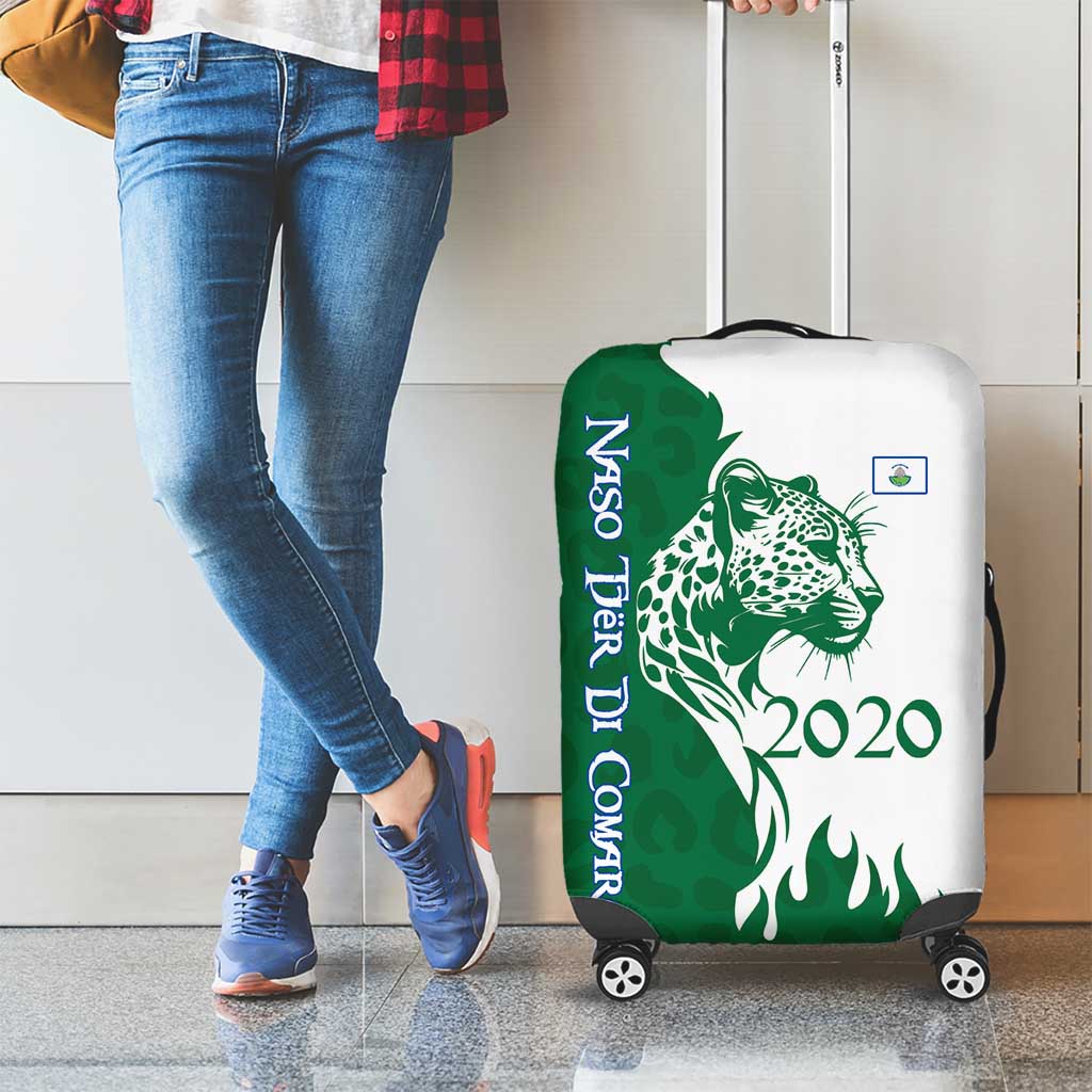 Indigenous Regions of Panama Naso Tjer Di Comarca Luggage Cover with Jaguar Graphic and Green White Territory and Life 2020 TS04