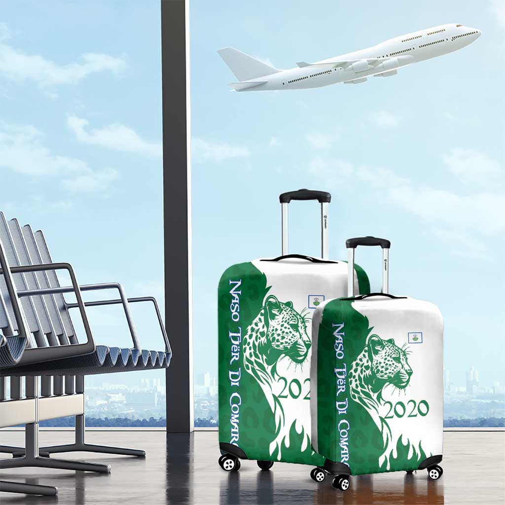 Indigenous Regions of Panama Naso Tjer Di Comarca Luggage Cover with Jaguar Graphic and Green White Territory and Life 2020 TS04