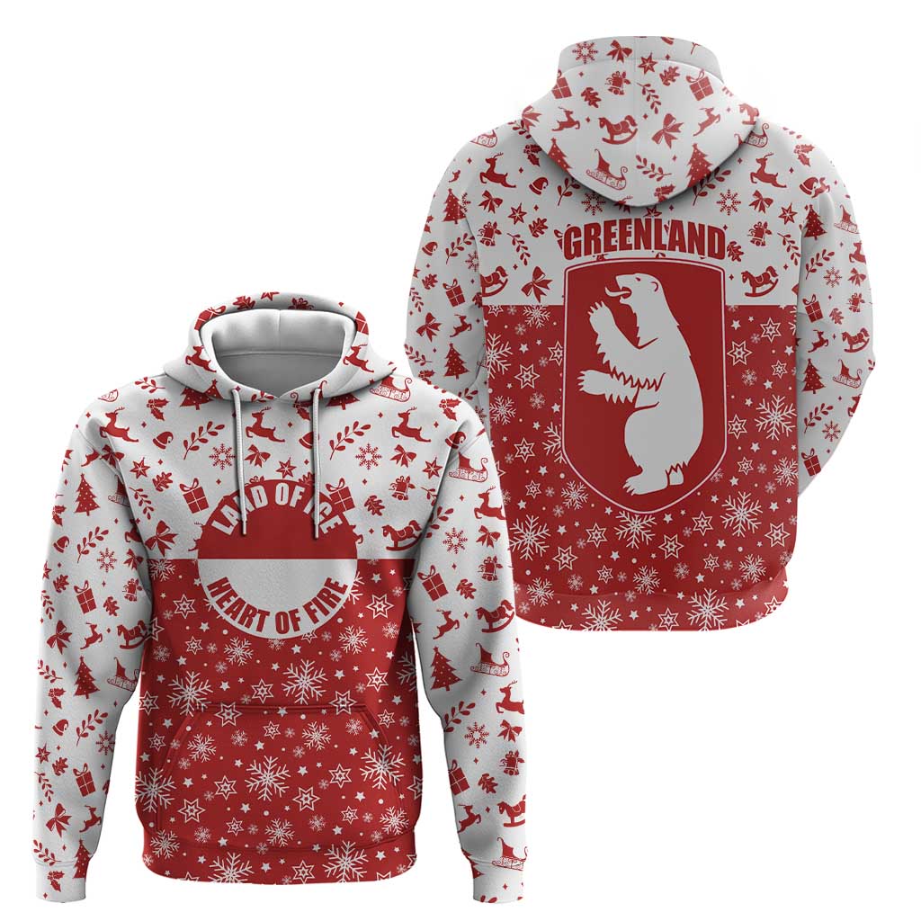 Greenland Christmas Hoodie Land of Ice Heart of Fire TS04