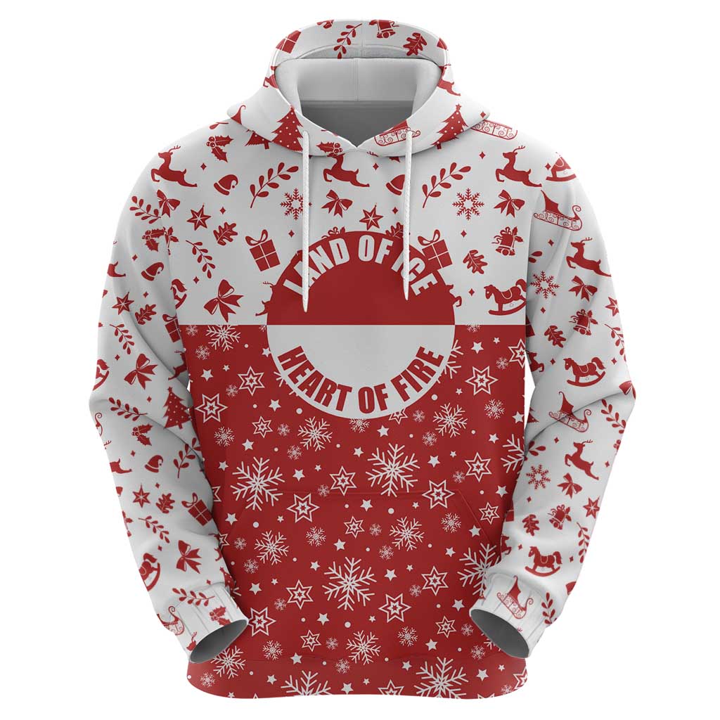 Greenland Christmas Hoodie Land of Ice Heart of Fire TS04