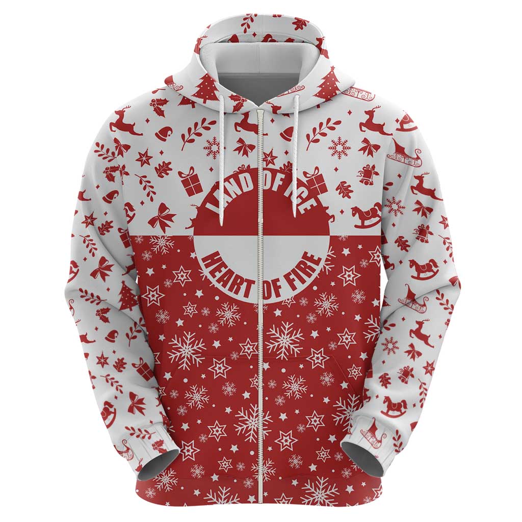 Greenland Christmas Hoodie Land of Ice Heart of Fire TS04
