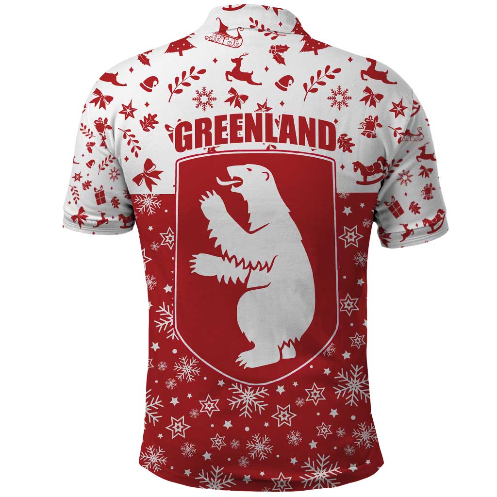 Greenland Christmas Polo Shirt Land of Ice Heart of Fire TS04