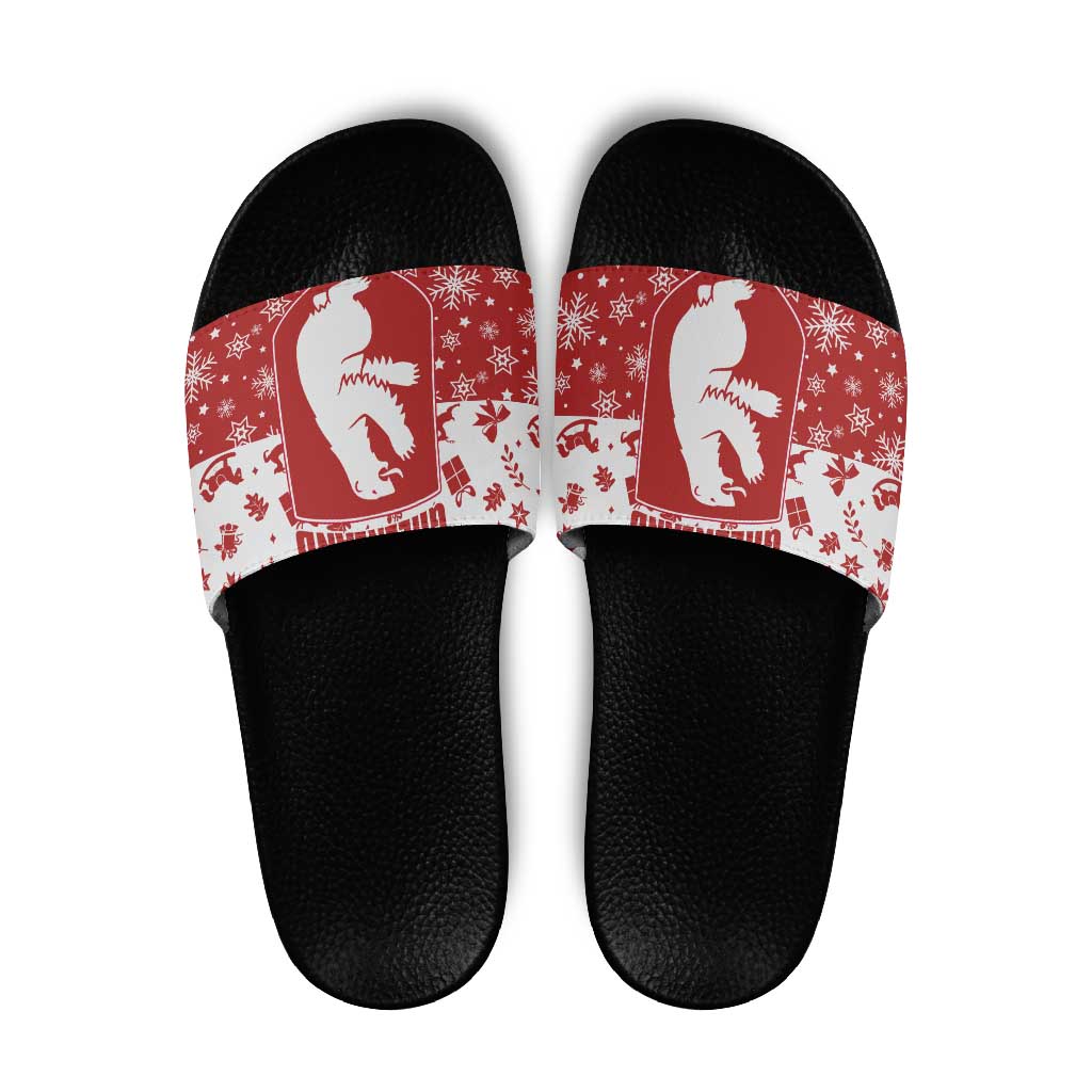 Greenland Christmas Slide Sandals Land of Ice Heart of Fire TS04