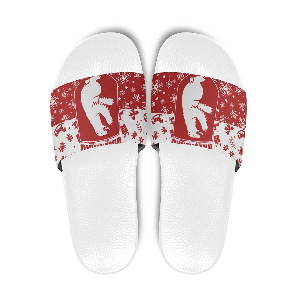Greenland Christmas Slide Sandals Land of Ice Heart of Fire TS04
