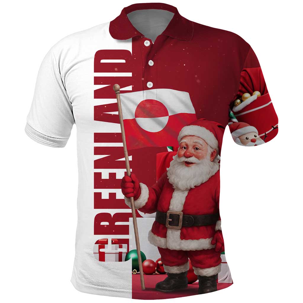 Greenland Santa Christmas Polo Shirt Nordic Holiday Pride Design TS04