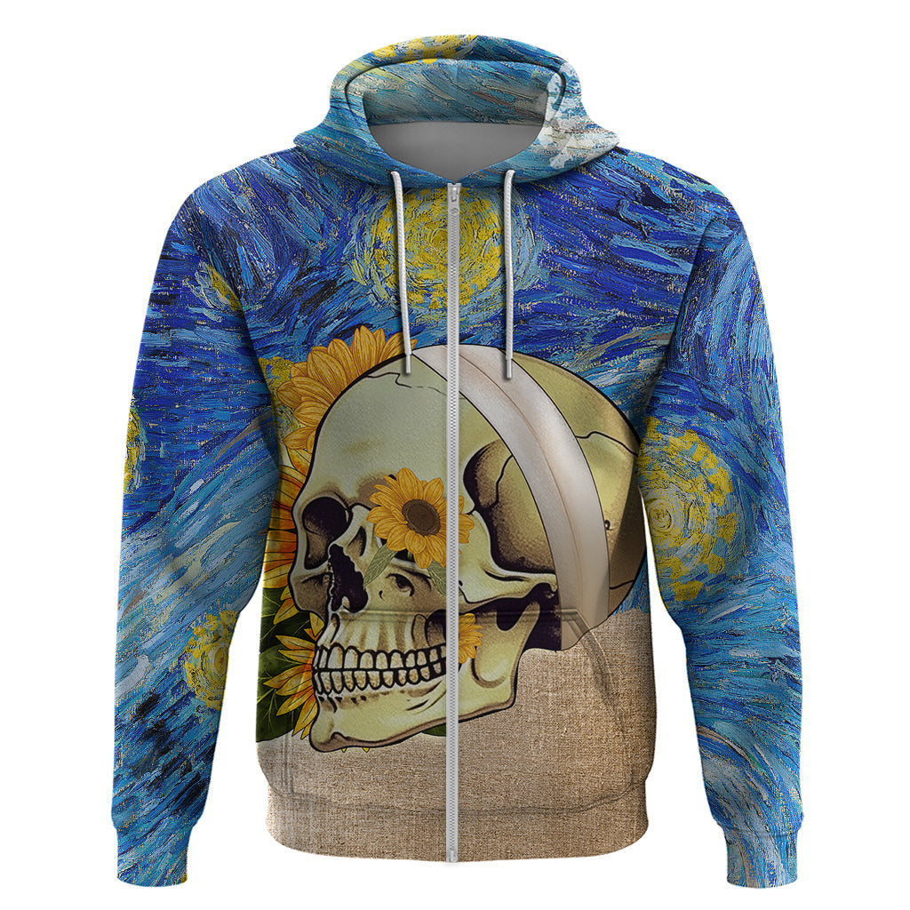 Van Gogh Style Skull Hoodie Hello My Friend TS04